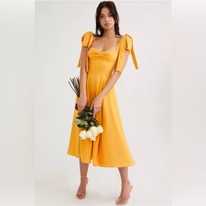 House of CB Alicia in golden/orange corset dress